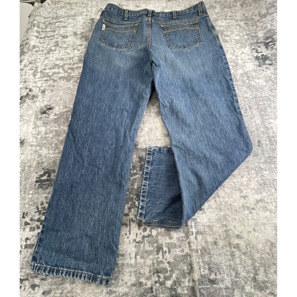 Cinch Mens 38x30 Relaxed Fit Straight Cut Jeans Medium Blue Denim Western Work
